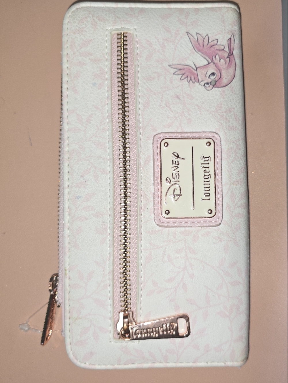Loungefly x Disney Sleeping Beauty Pink Zip Wallet with Rose Gold Tone Hardware